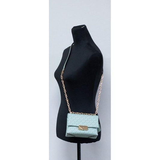 Michael Kors Cece Small Sea Green Signature PVC Convertible Flap Crossbody Bag Michael Kors Black
