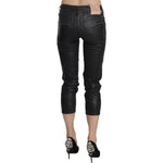 John Galliano Black Washed Mid Waist Slim Leg Cropped Denim Pants PAN70468- 24