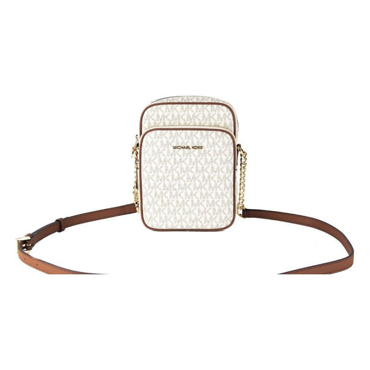 Michael Kors Jet Set Medium Vanilla PVC North South Chain Crossbody Handbag Michael Kors Dark Olive Green