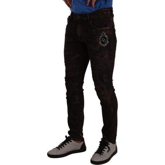 Dolce & Gabbana Svelte Distressed Denim Elegance Dolce & Gabbana Black