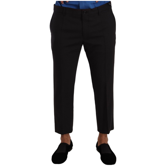 Dolce & Gabbana Elegant Cropped Wool Stretch Pants Dolce & Gabbana Black