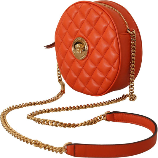 Versace Elegant Round Nappa Leather Crossbody Bag 8054712727726