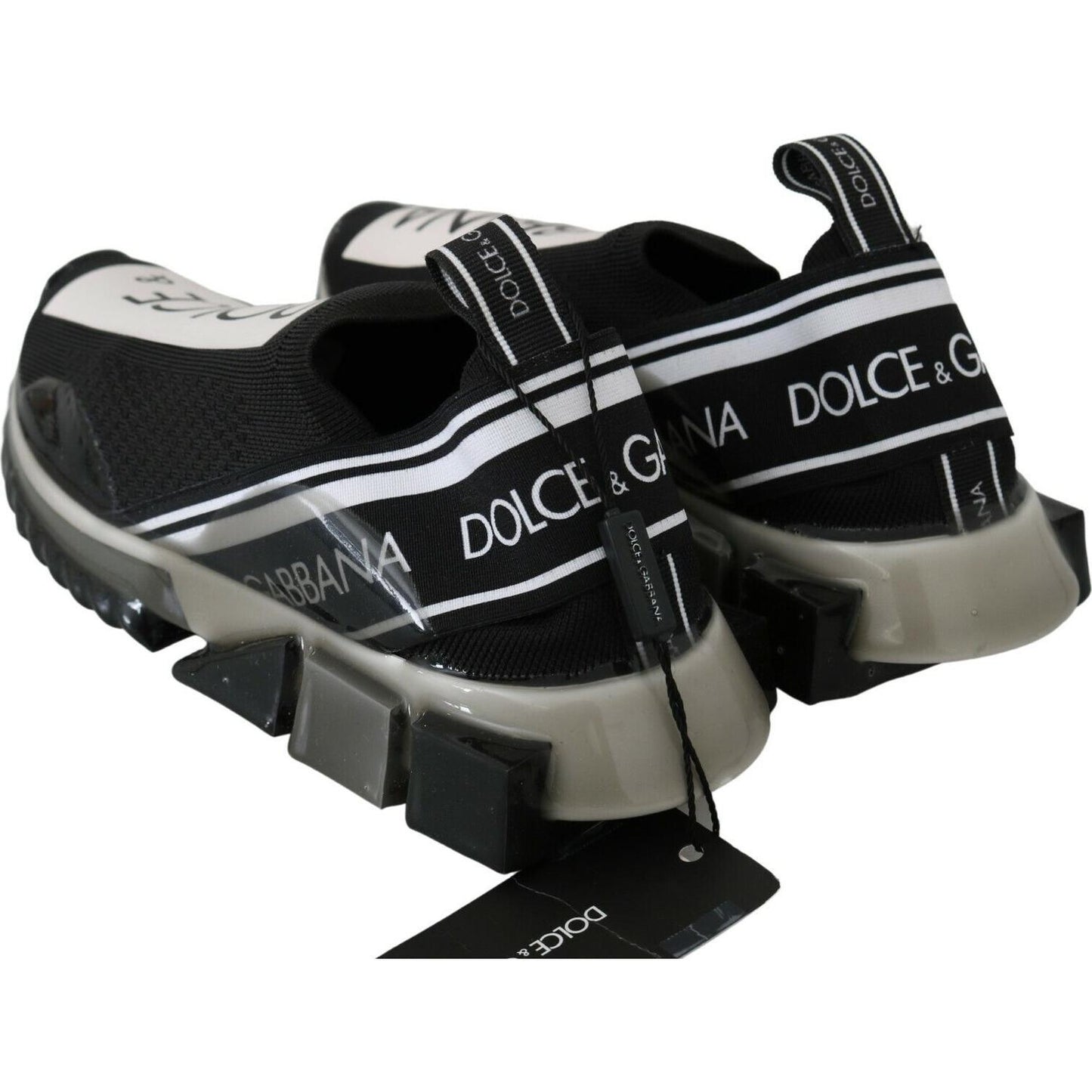 Dolce & Gabbana Black White SORRENTO Sport Stretch Sneakers
