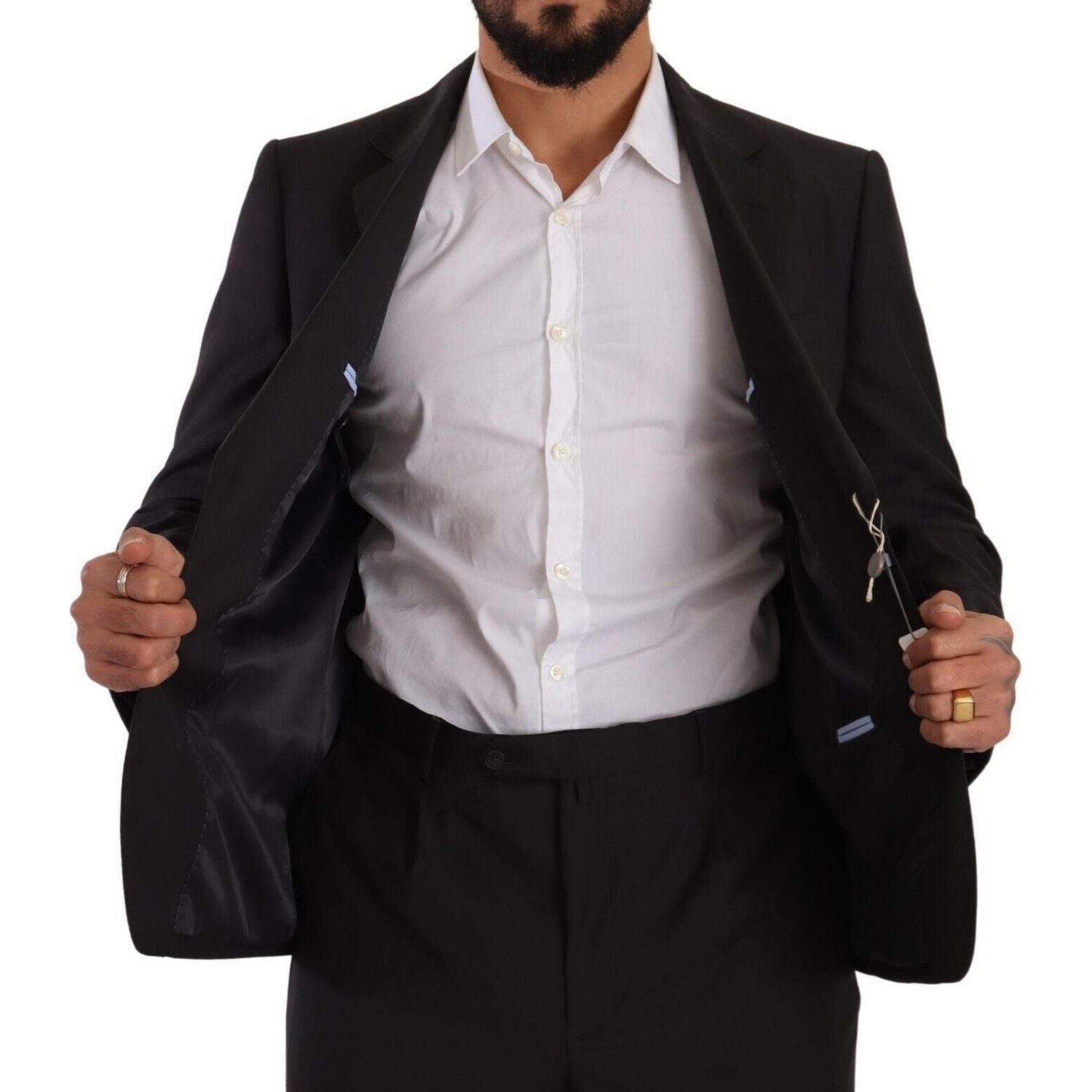 优雅深灰色两件套西装