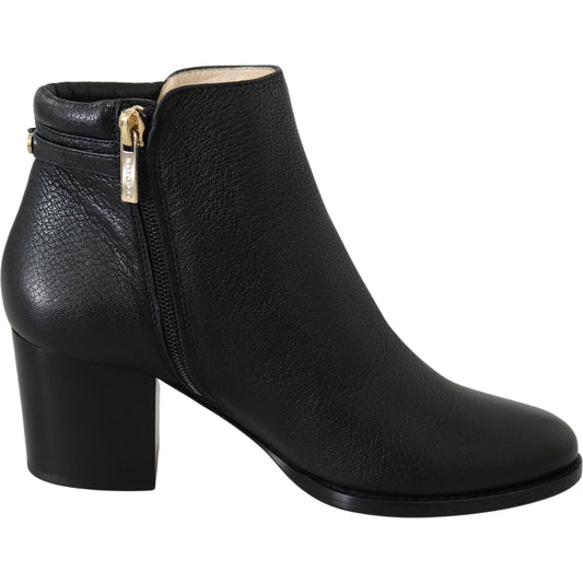 Jimmy Choo Elegant Black Leather Heeled Boots Jimmy Choo Black