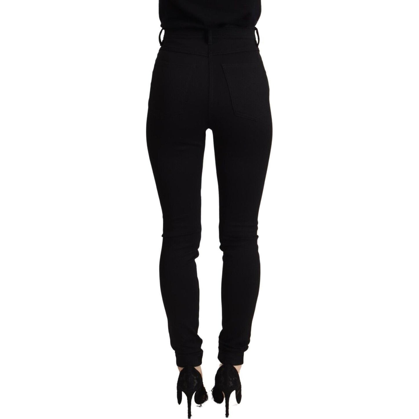 Dolce & Gabbana Black High Waist Skinny Slim Fit Pants