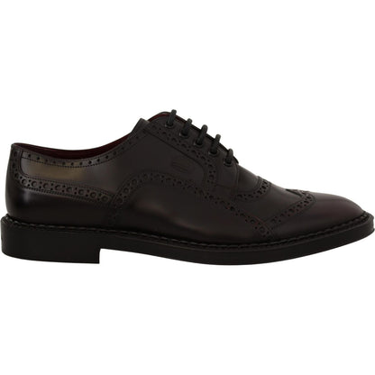 Dolce & Gabbana Purple Leather Oxford Wingtip Formal Shoes