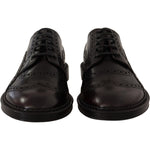 Dolce & Gabbana Purple Leather Oxford Wingtip Formal Shoes MV4521- 39