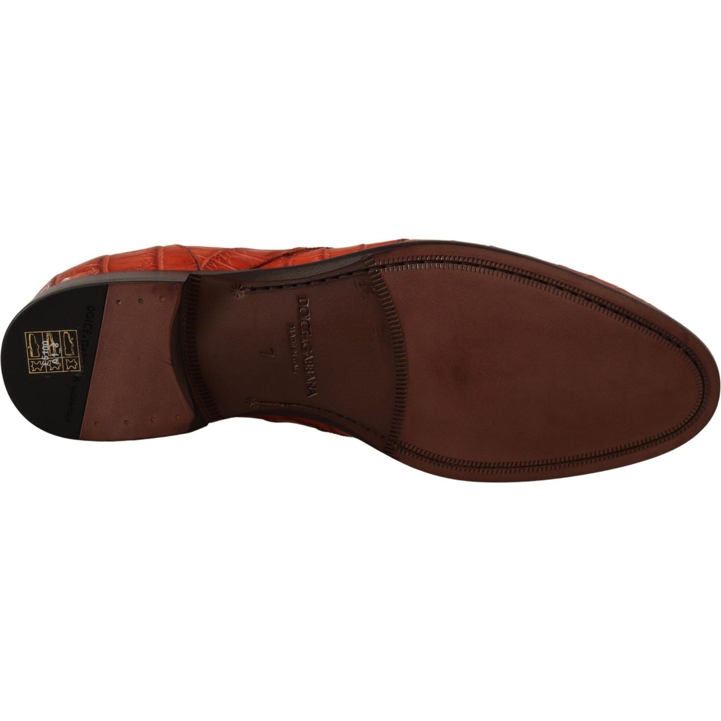 Dolce & Gabbana Orange Exotic Leather Dress Derby Shoes