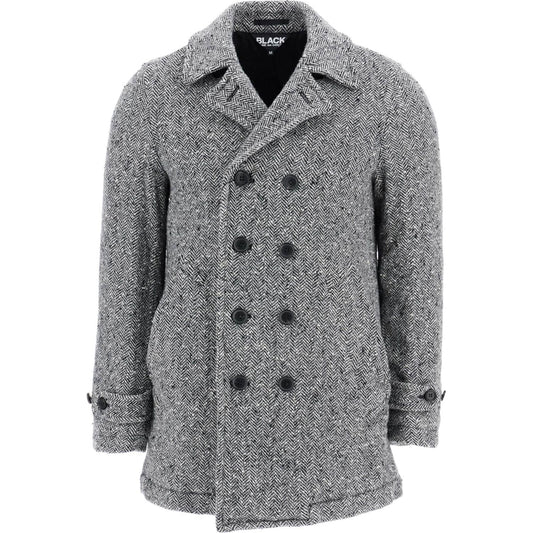 COMME DES GARCONS BLACK herringbone wool caban Jackets COMME DES GARCONS BLACK Dim Gray