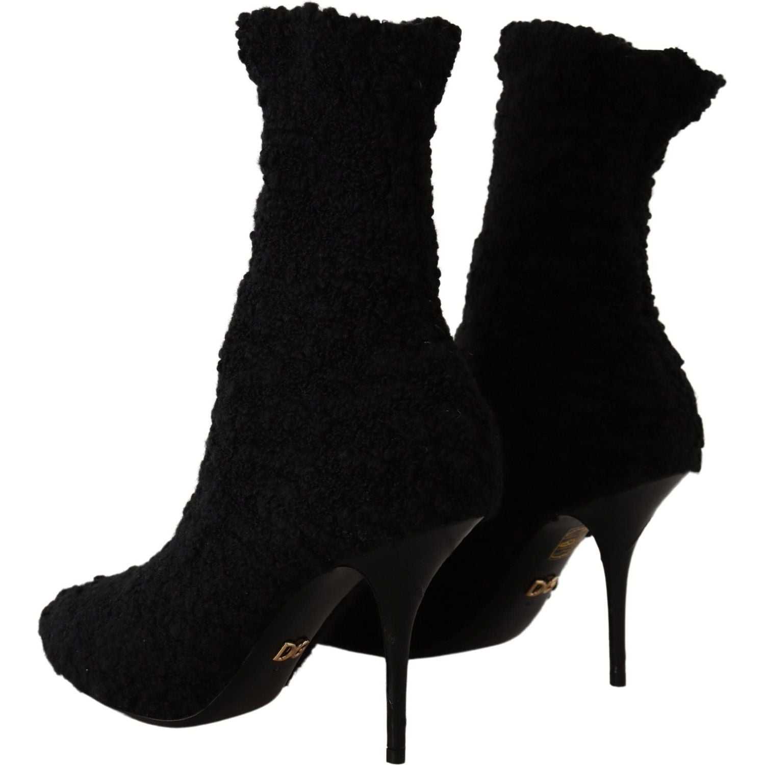 Dolce & Gabbana Black Stiletto Heels Mid Calf Women Boots