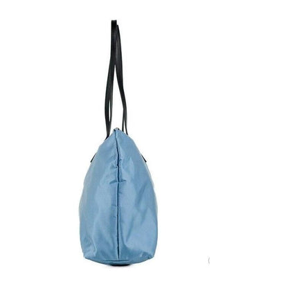 Versace Portuna Medusa Medium Cornflower Blue Nylon Leather Tote Bag Purse