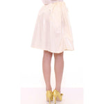 Licia Florio Elegant White Tie-Waist Skirt Licia Florio Misty Rose