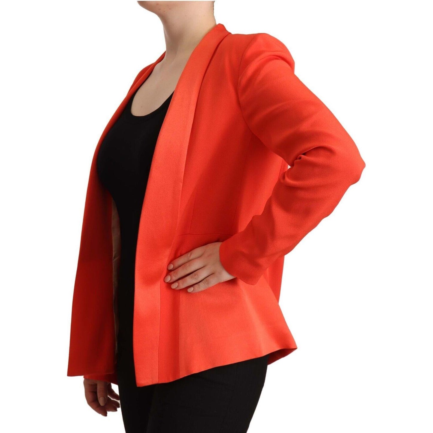 CO|TE Orange Long Sleeves Acetate Blazer Pocket Overcoat Jacket