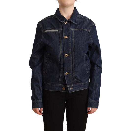 Master Coat Elegant Dark Blue Denim Jacket Master Coat Black