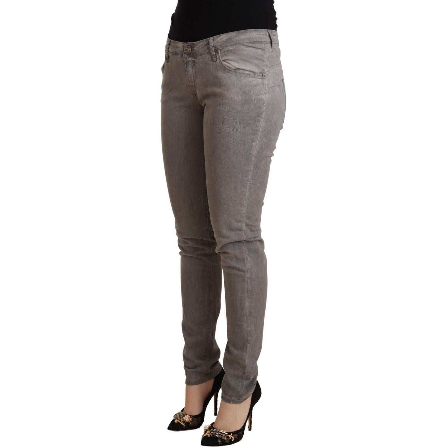 بنطلون جينز Acht Chic ضيق بخصر منخفض من مزيج القطن