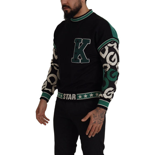 Dolce & Gabbana Regal Crewneck Pullover Sweater - Black & Green Dolce & Gabbana Black