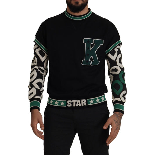 Dolce & Gabbana Regal Crewneck Pullover Sweater - Black & Green Dolce & Gabbana Black