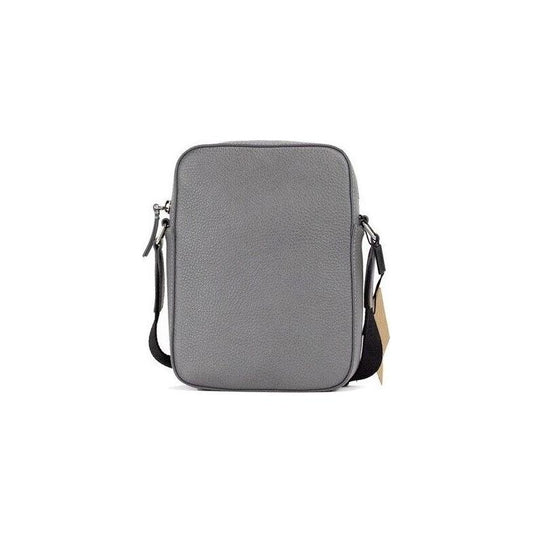 Burberry Thornton Small Grey Embossed Logo Grainy Leather Crossbody Handbag 93760