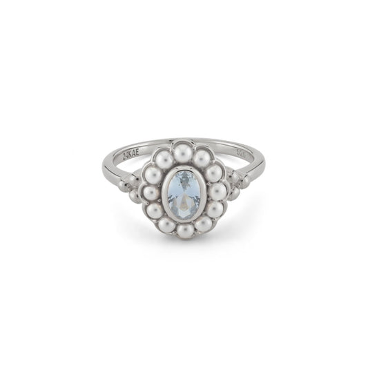 24KAE JEWELS JEWELRY Mod. 12416S/56 silver ring with gemstone and pearl accents