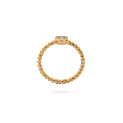 Alt Tag: 24KAE JEWELS JEWELRY Mod. 12417Y/56 gold ring with twisted band design