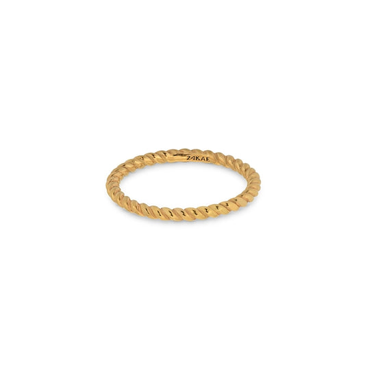 24KAE JEWELS JEWELRY Mod. 12423Y/60 gold twisted ring elegant design