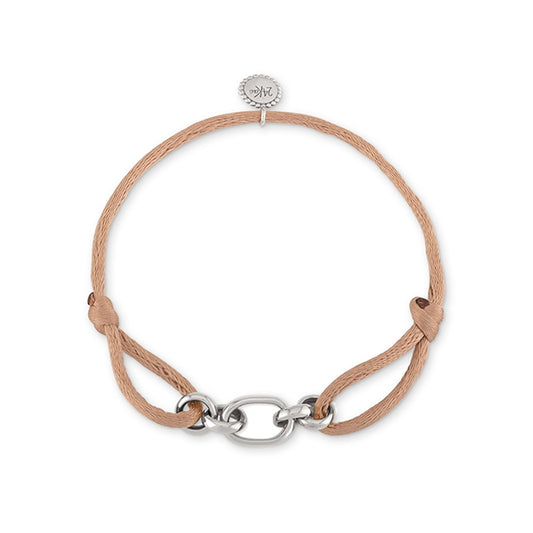 24KAE JEWELS JEWELRY Mod. 22421S featuring a stylish bracelet with silver accents and light brown cord