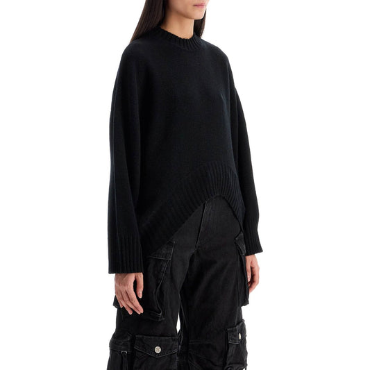 The Attico asymmetric wool and cashmere pullover Knitwear The Attico Black