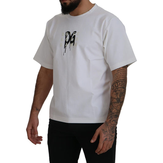 Dolce & Gabbana Timeless White Logo Crewneck Tee Dolce & Gabbana Dark Gray