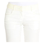 Ermanno Scervino Chic White Striped Straight Fit Pants Ermanno Scervino White Smoke