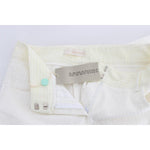 Ermanno Scervino Chic White Striped Straight Fit Pants Ermanno Scervino Light Gray