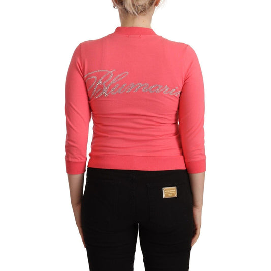 Blumarine Elegant Pink Full Zip Sweater Blumarine Tomato