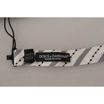 Dolce & Gabbana White Black Polka Dot 100% Silk Neck Papillon Bow Tie FT3703
