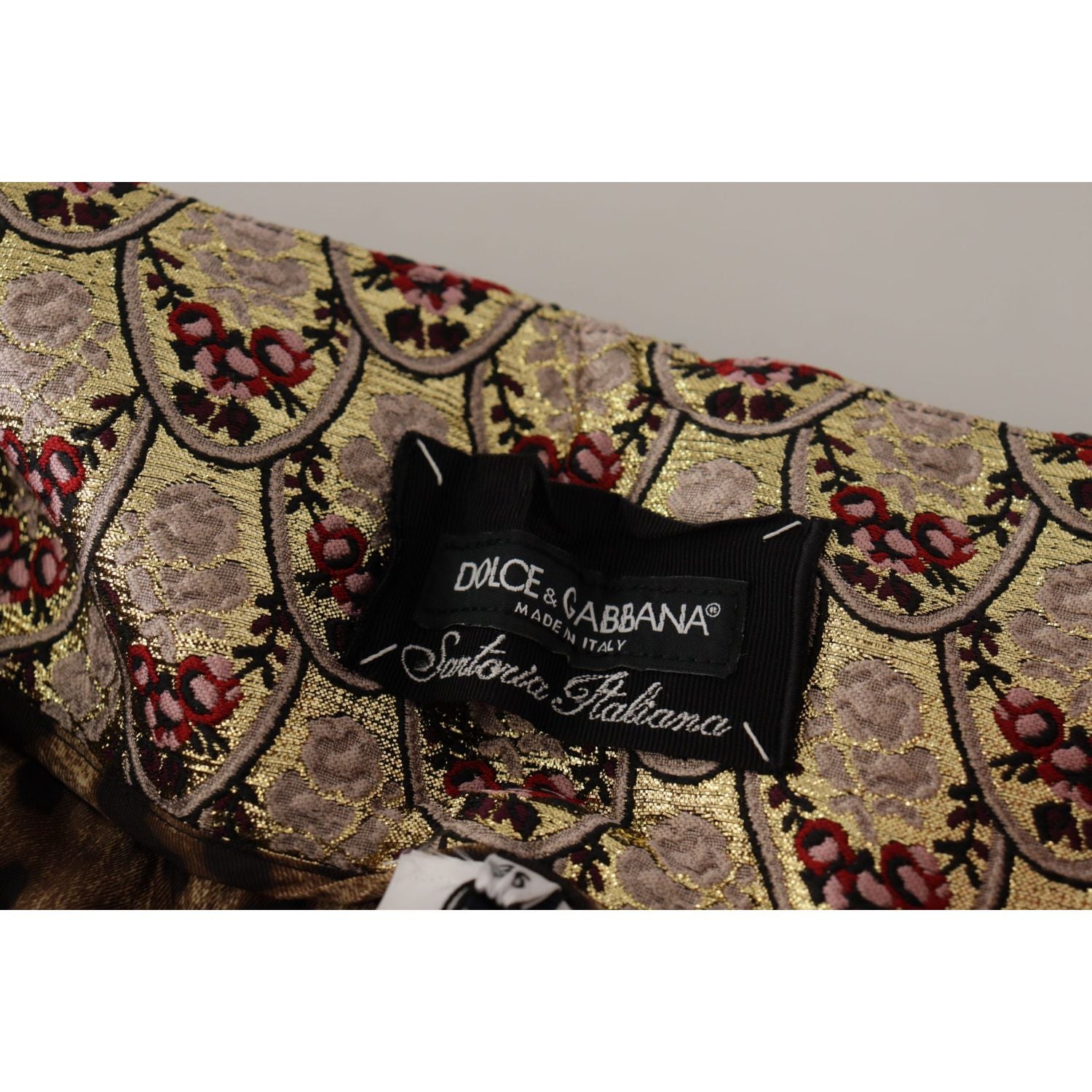 高腰豹纹提花九分裤