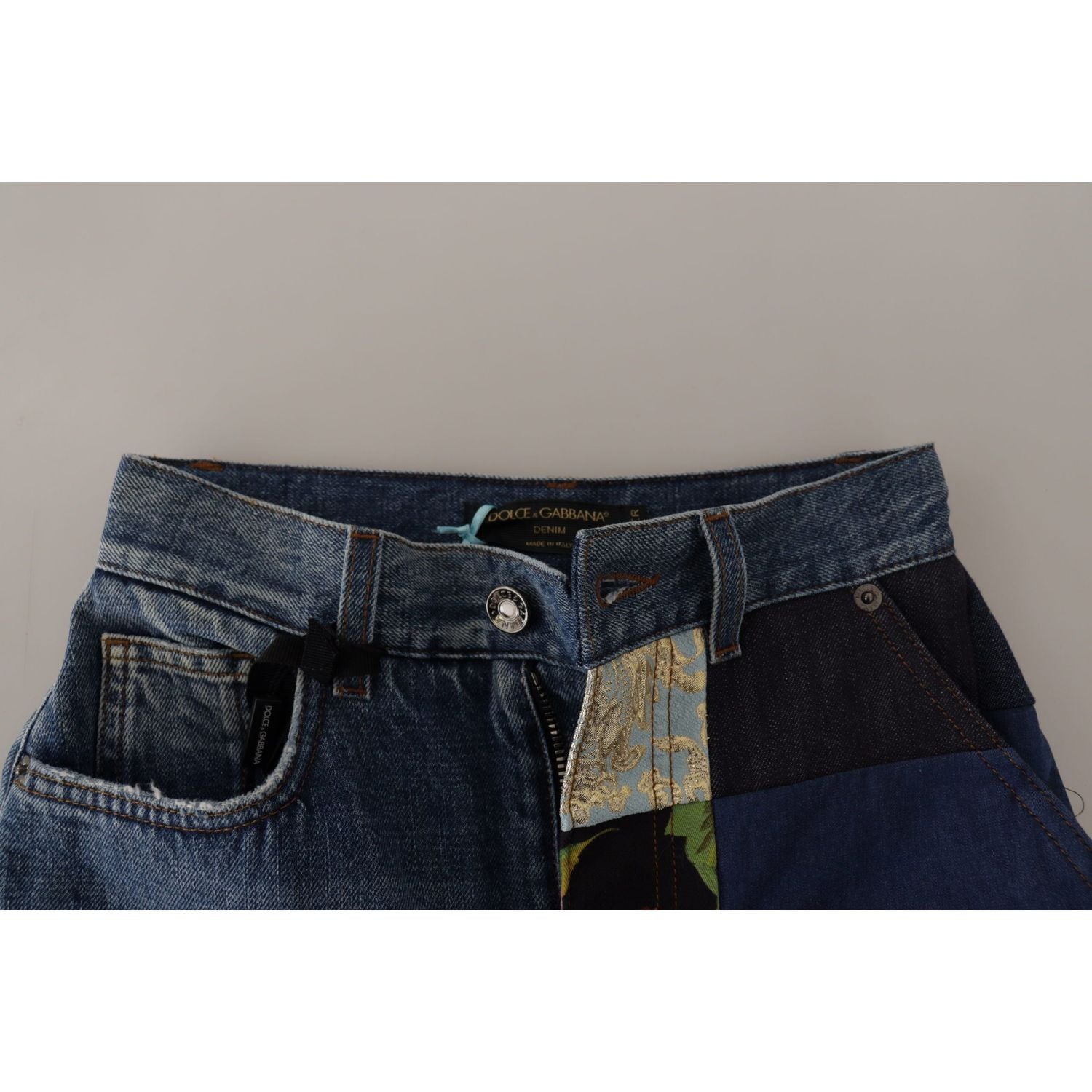 拼布提花牛仔休闲牛仔裤