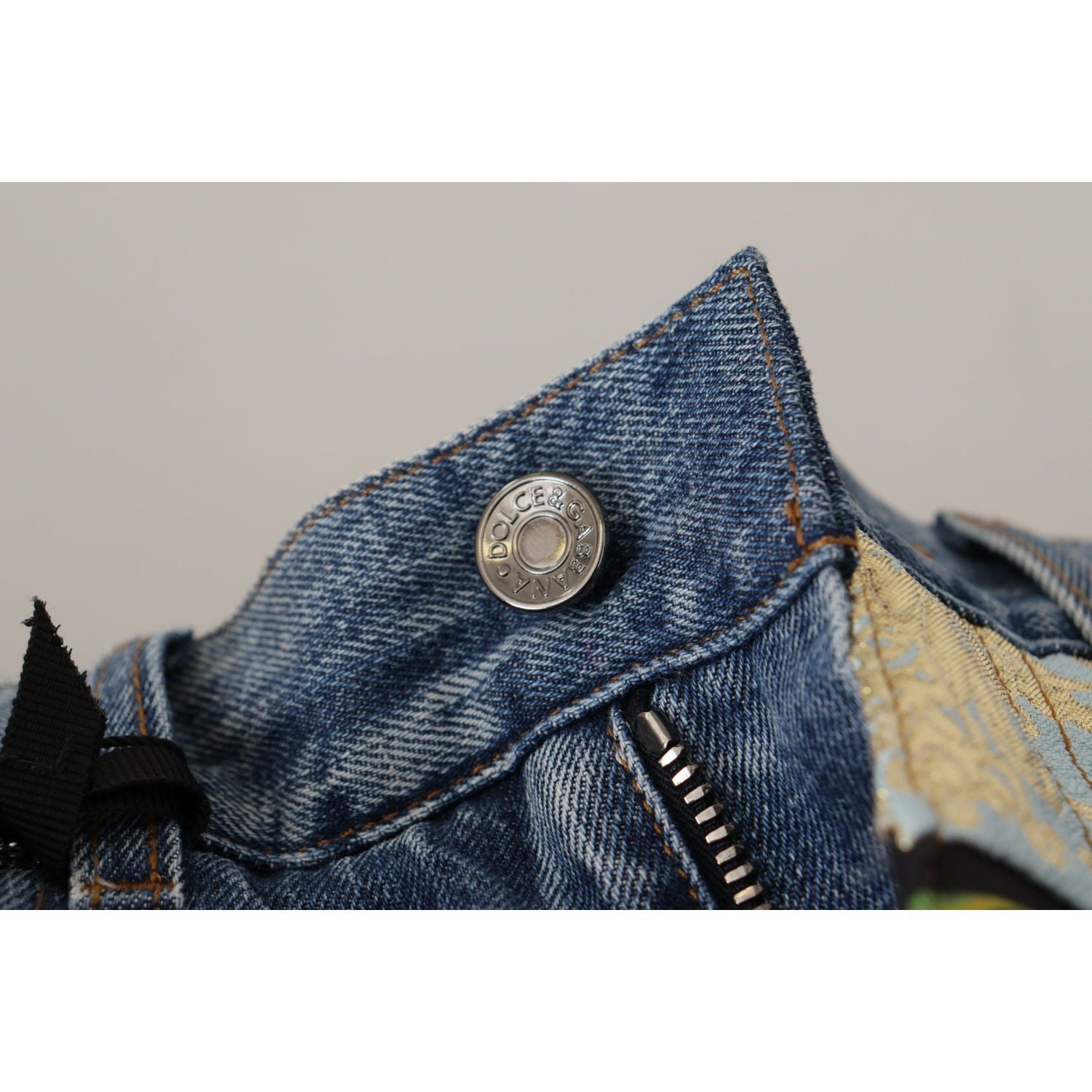 拼布提花牛仔休闲牛仔裤