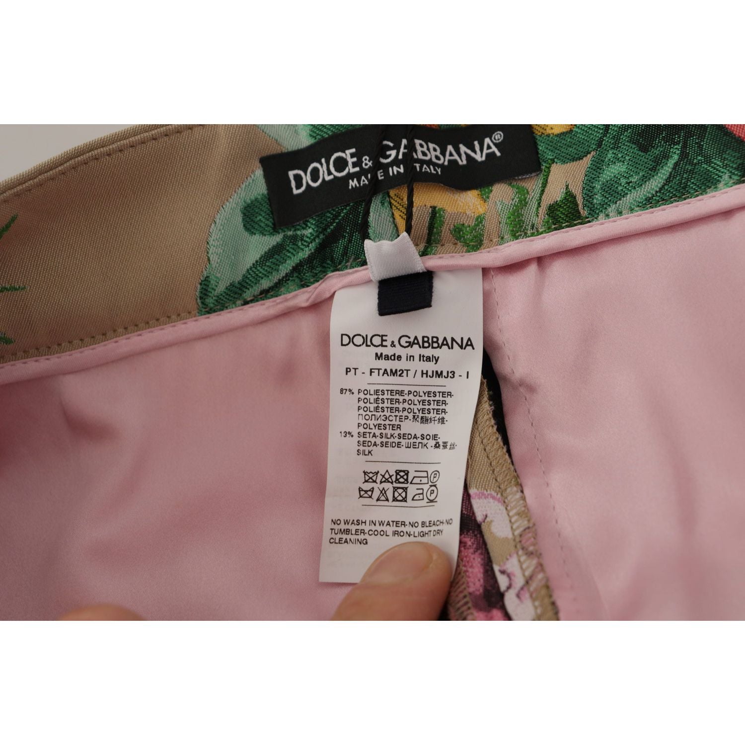 بنطلون رسمي بخصر مرتفع مزين بالزهور من دولتشي آند غابانا