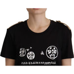 Dolce & Gabbana Black Logo Motive Crewneck Cotton T-shirt TSH7846- 40