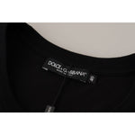 Dolce & Gabbana Black Logo Motive Crewneck Cotton T-shirt TSH7846- 40