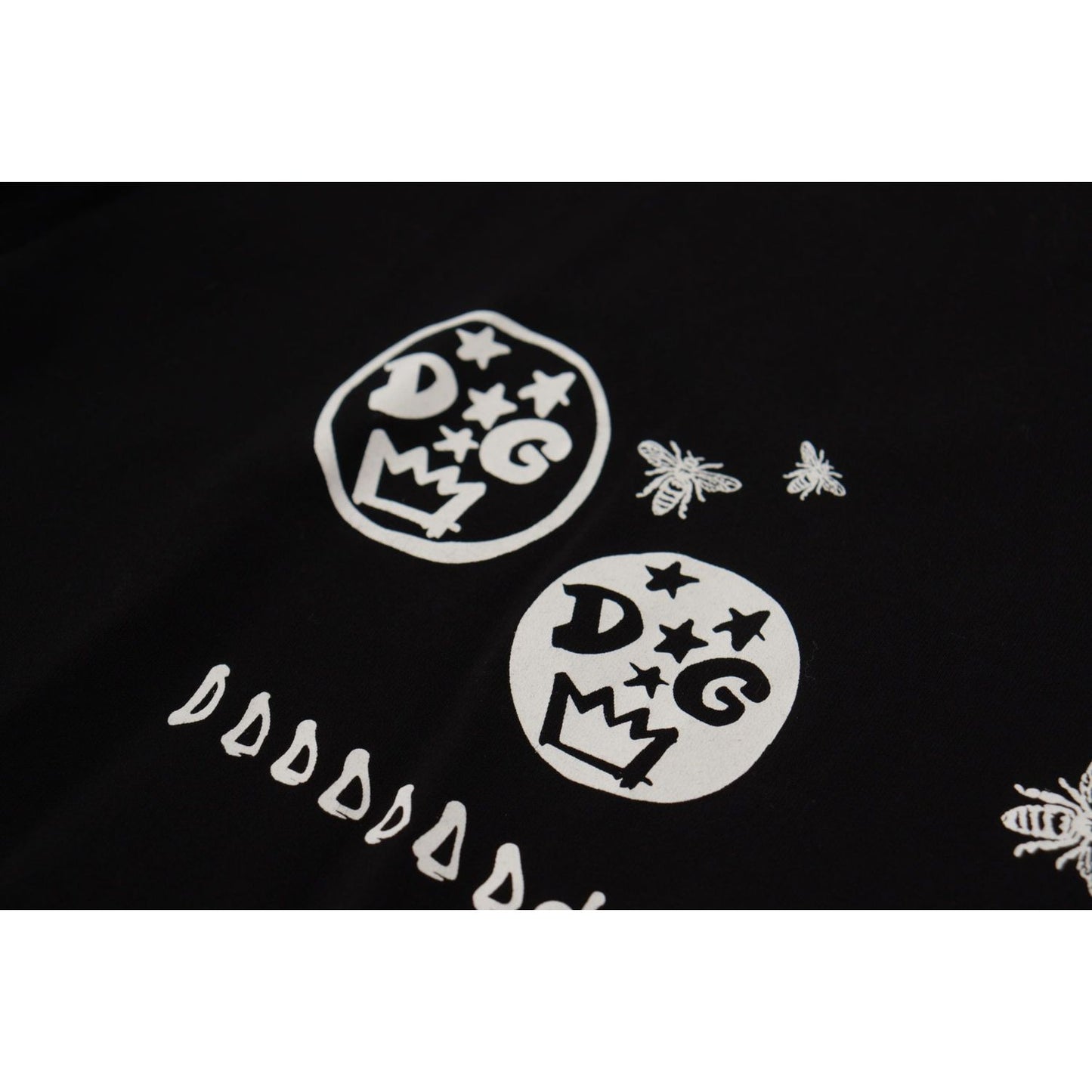 Dolce & Gabbana Black Logo Motive Crewneck Cotton T-shirt TSH7846- 40