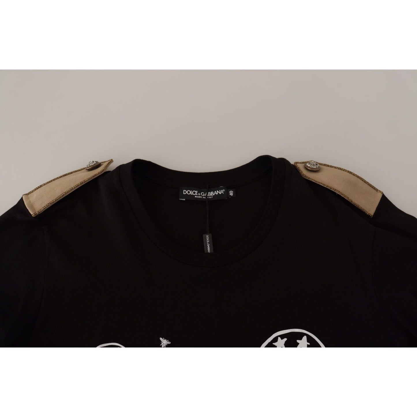Dolce & Gabbana Black Logo Motive Crewneck Cotton T-shirt TSH7846- 40