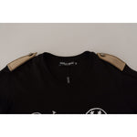 Dolce & Gabbana Black Logo Motive Crewneck Cotton T-shirt TSH7846- 40
