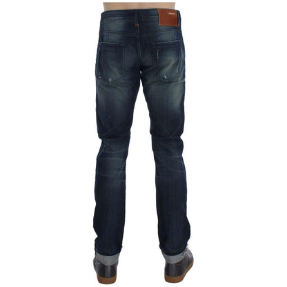 Acht Blue Wash Cotton Denim Slim Fit Jeans