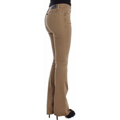 Costume National Beige Straight Leg Denim Pants Stretch Jeans