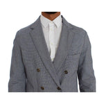 Master Coat Blue Double Breasted Regular Fit Blazer SIG31073-1