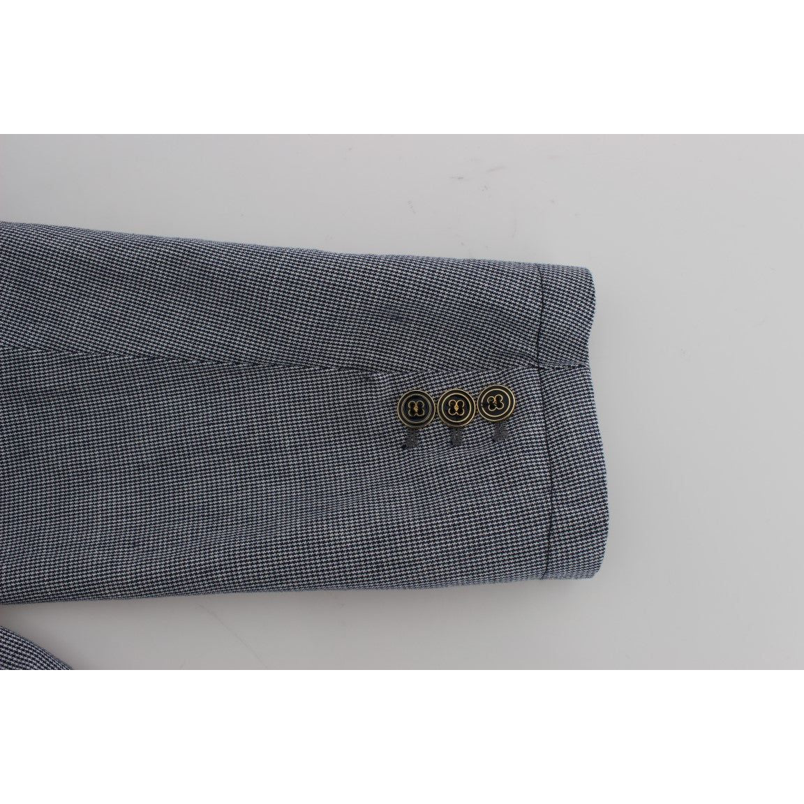 优雅双排扣蓝色西装外套