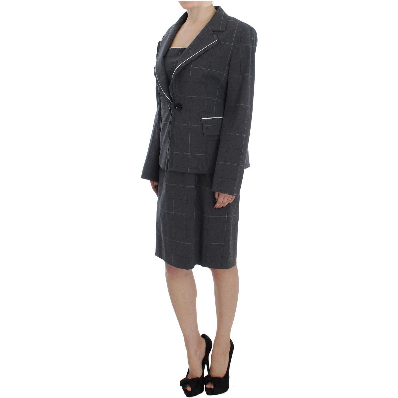 BENCIVENGA Gray Stretch Sheath Dress Suit Set Suit