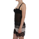 Dolce & Gabbana Black Silk Floral Lace Lingerie Top SIG30814-1