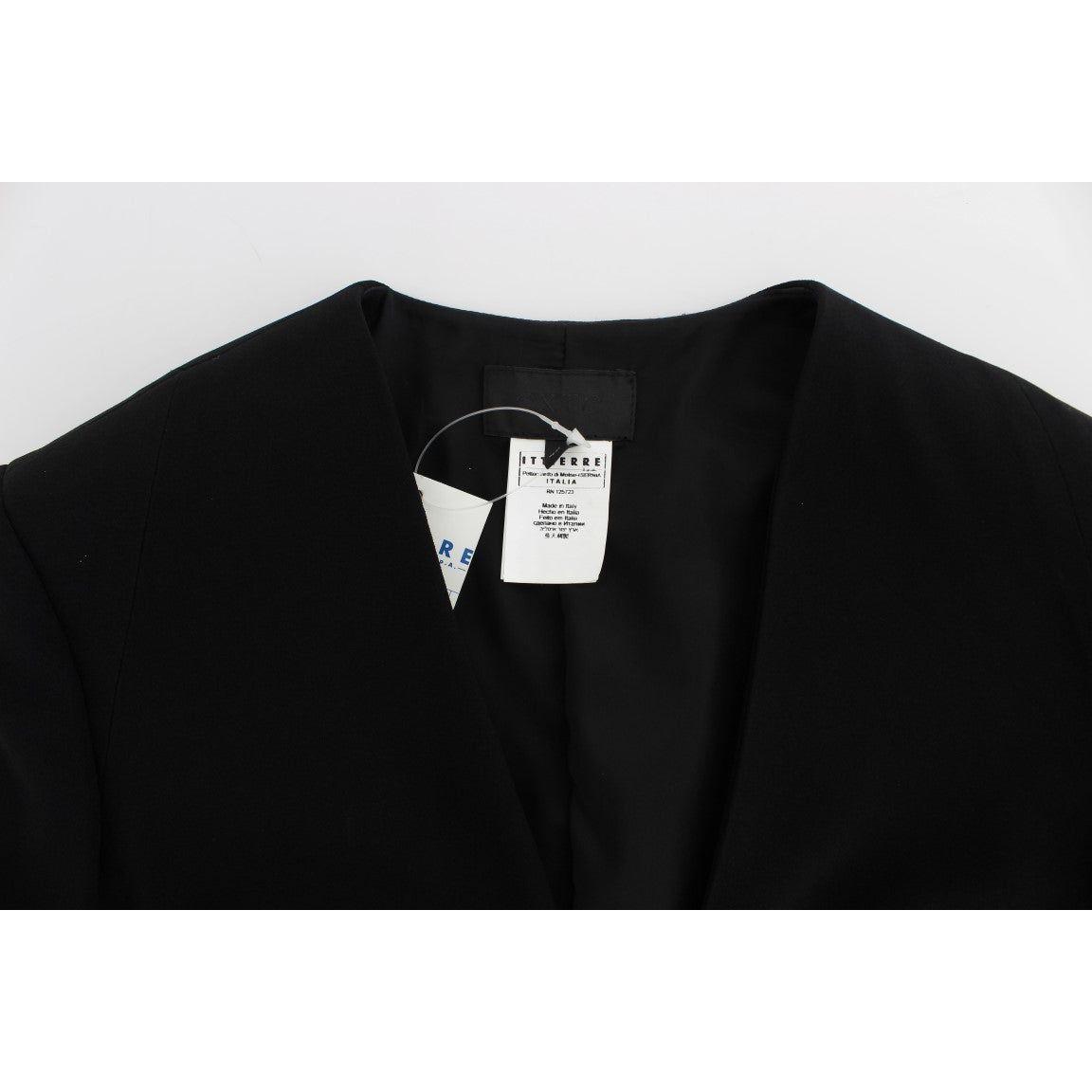 Exte Black Blue Two Piece Suit Skirt & Blazer