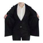 Exte Black One Button Three Piece Suit
